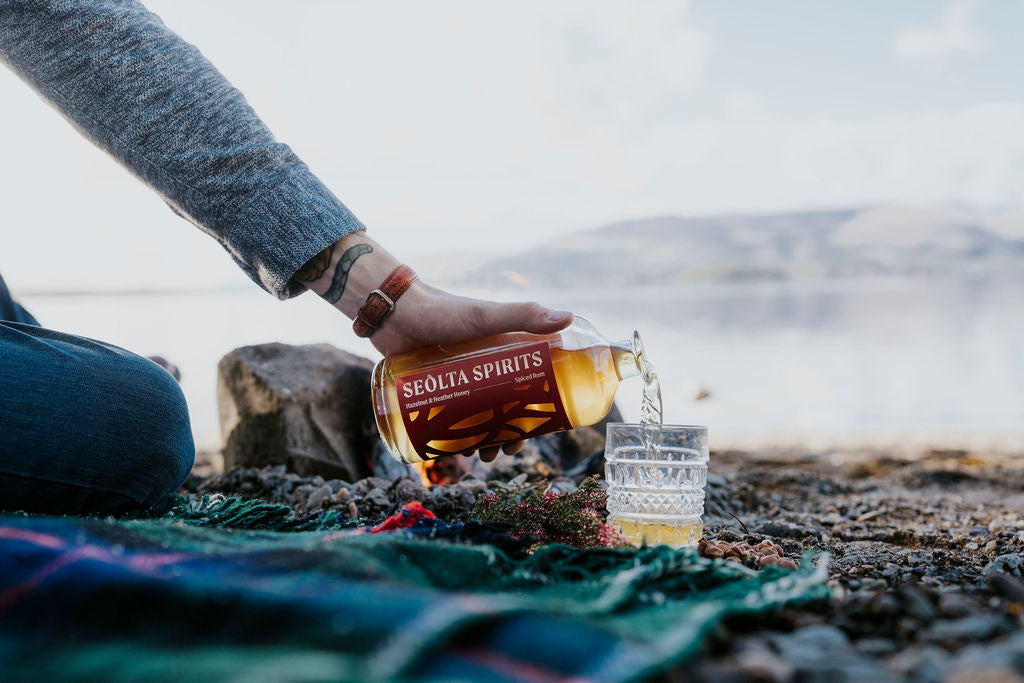 Scottish Spiced Rum Being Poured